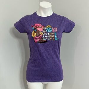 Anvil Purple and Pink Short Sleeve Tee